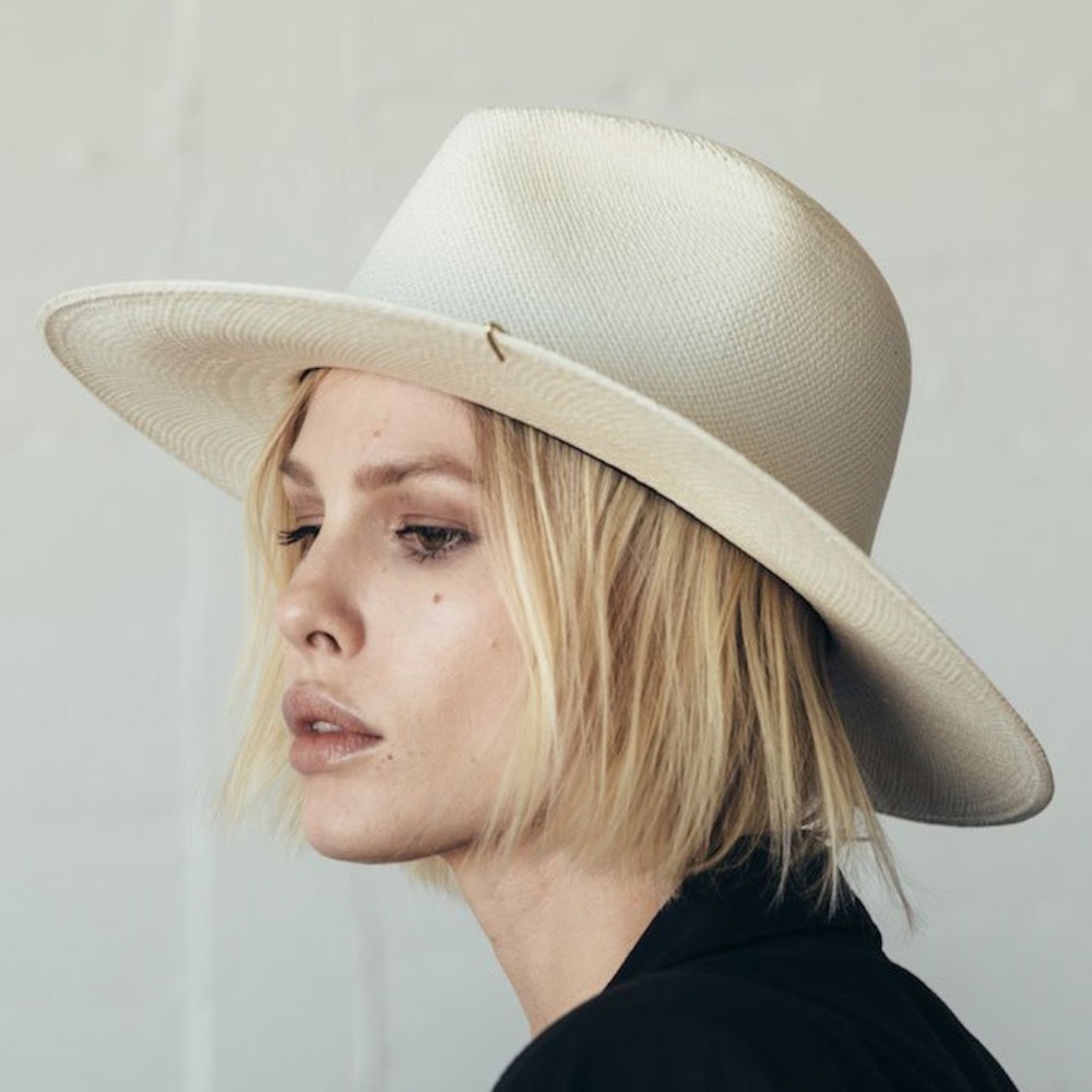 Janessa Leone Ines Panama Straw Fedora Hat